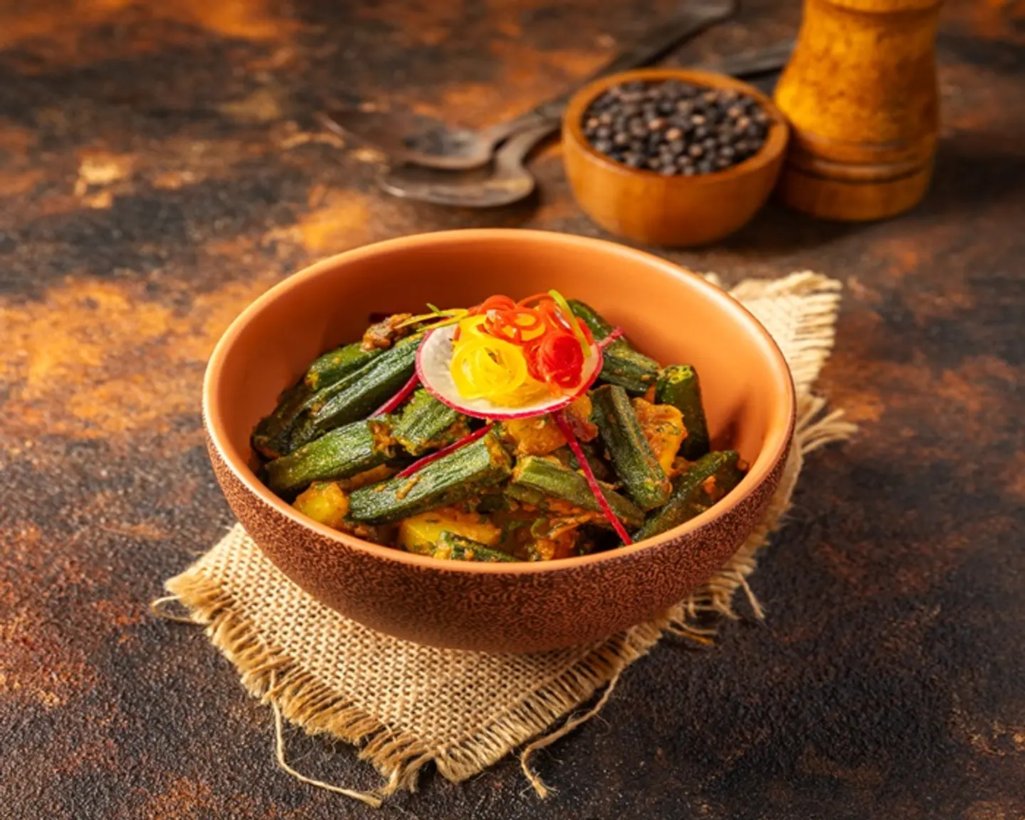 Amchur Aloo Okra