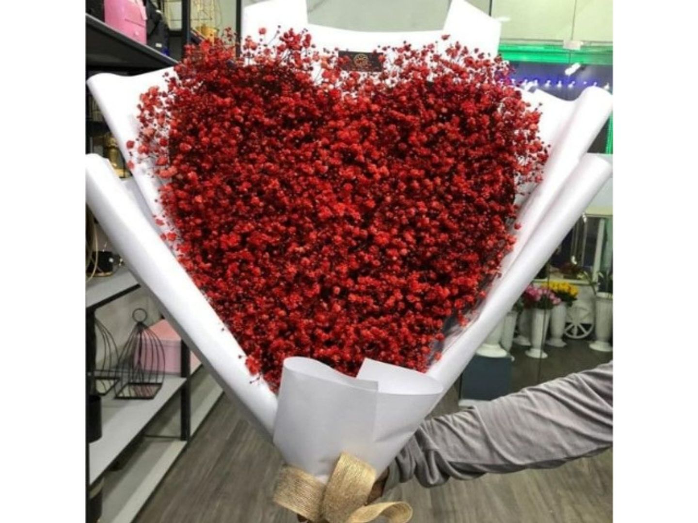 Big Red Heart Gypsum Bouquet