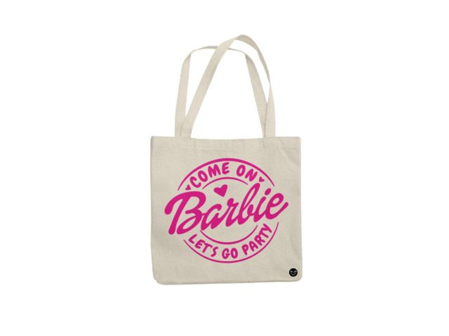 Come On Barbie Lets Go Party Circle Beige Tote Bag