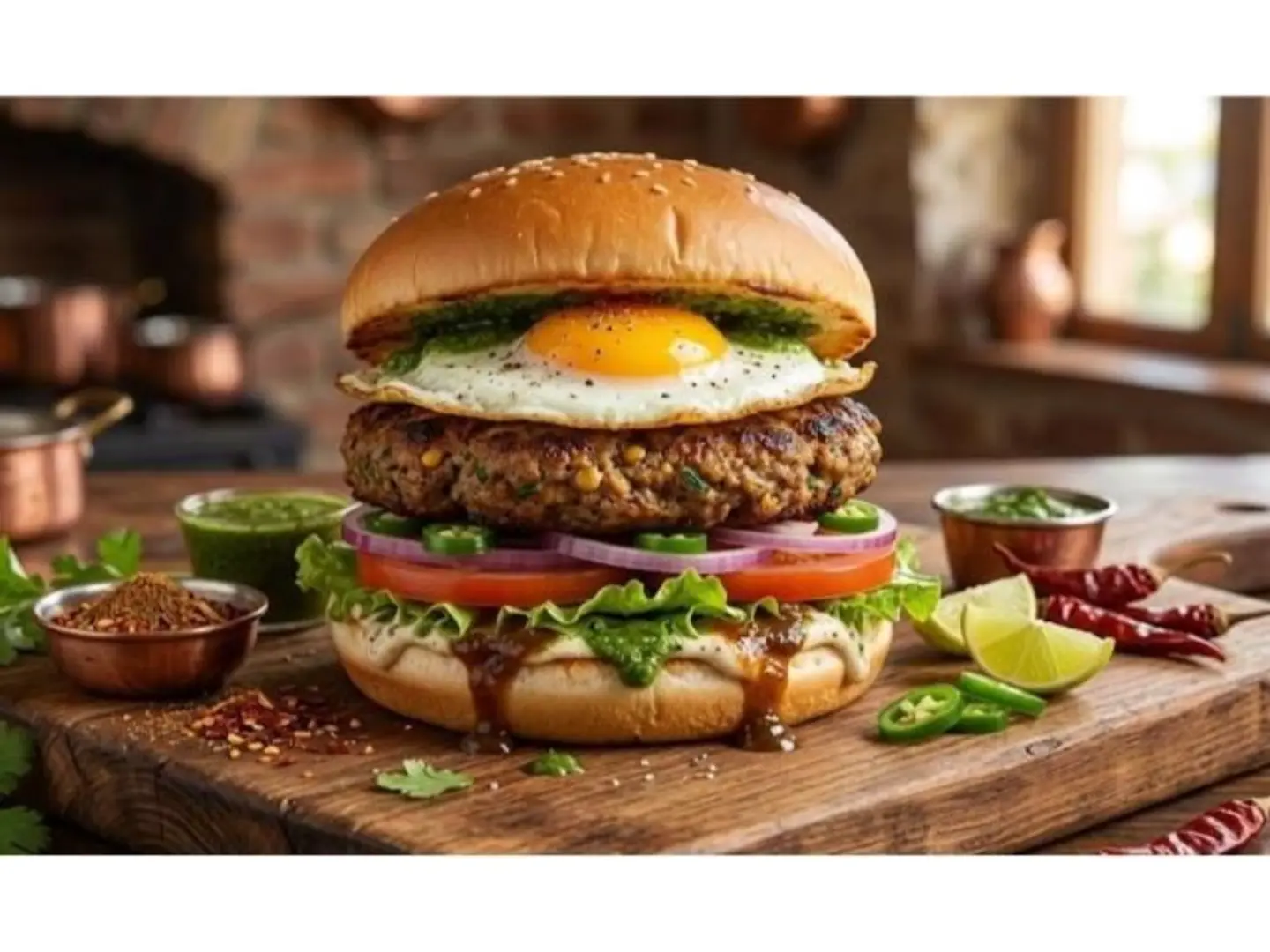 Pakistani Anda Shami Burger