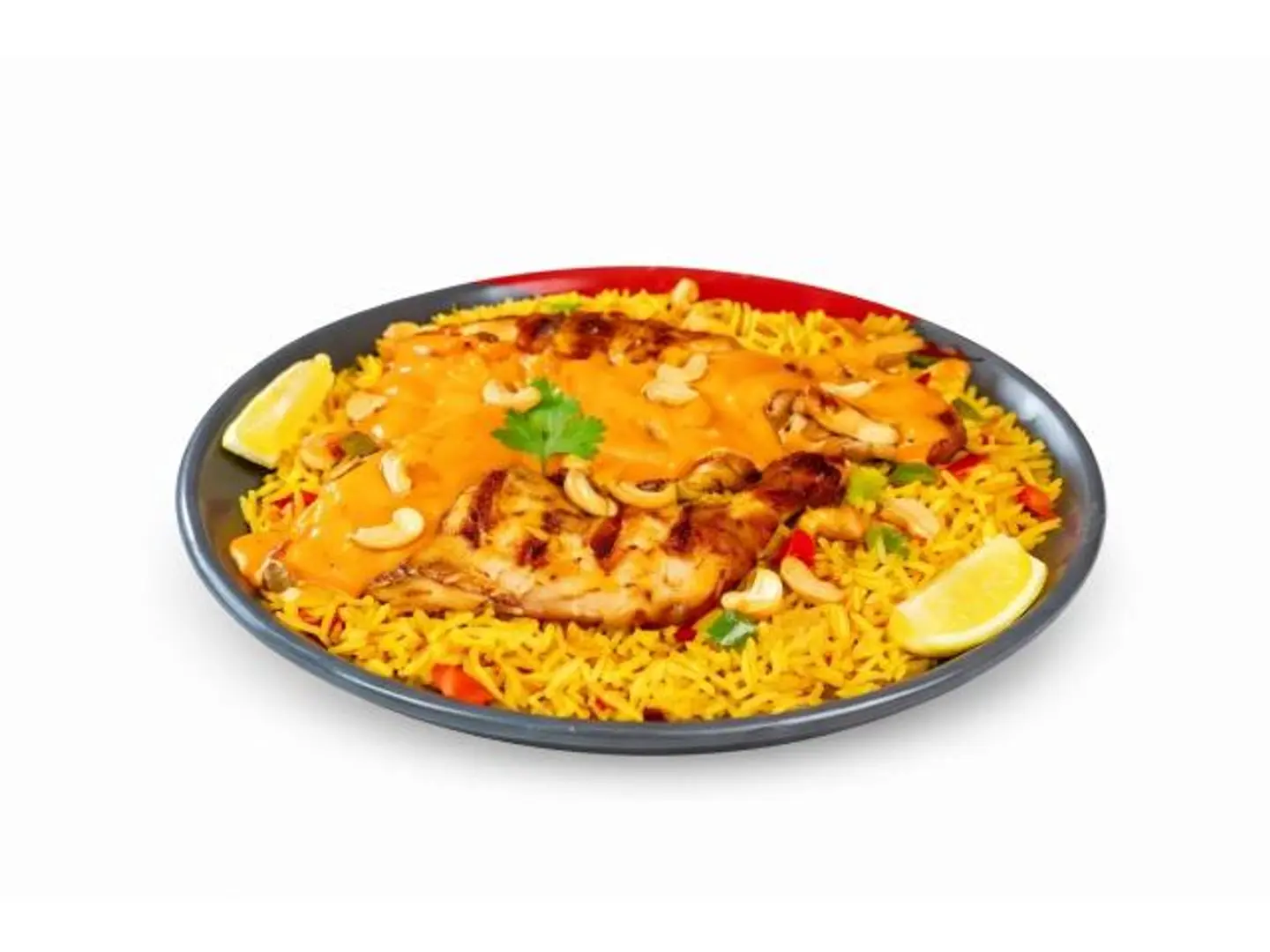 نصف دجاجه مع كريمه الكاجو والارز