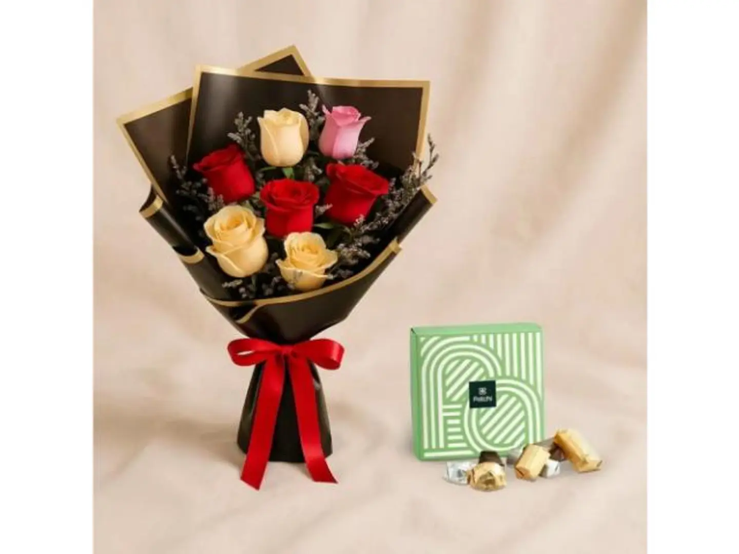 Flower Bouquet And Patchi Chocolate