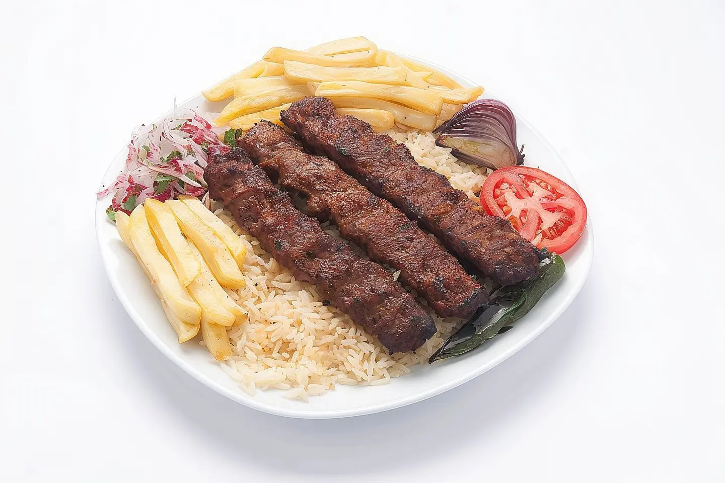 Meat Kabab With Rice