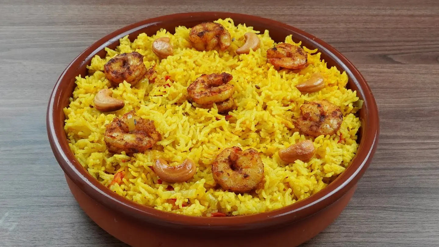 وجبة جمبري مع الرز