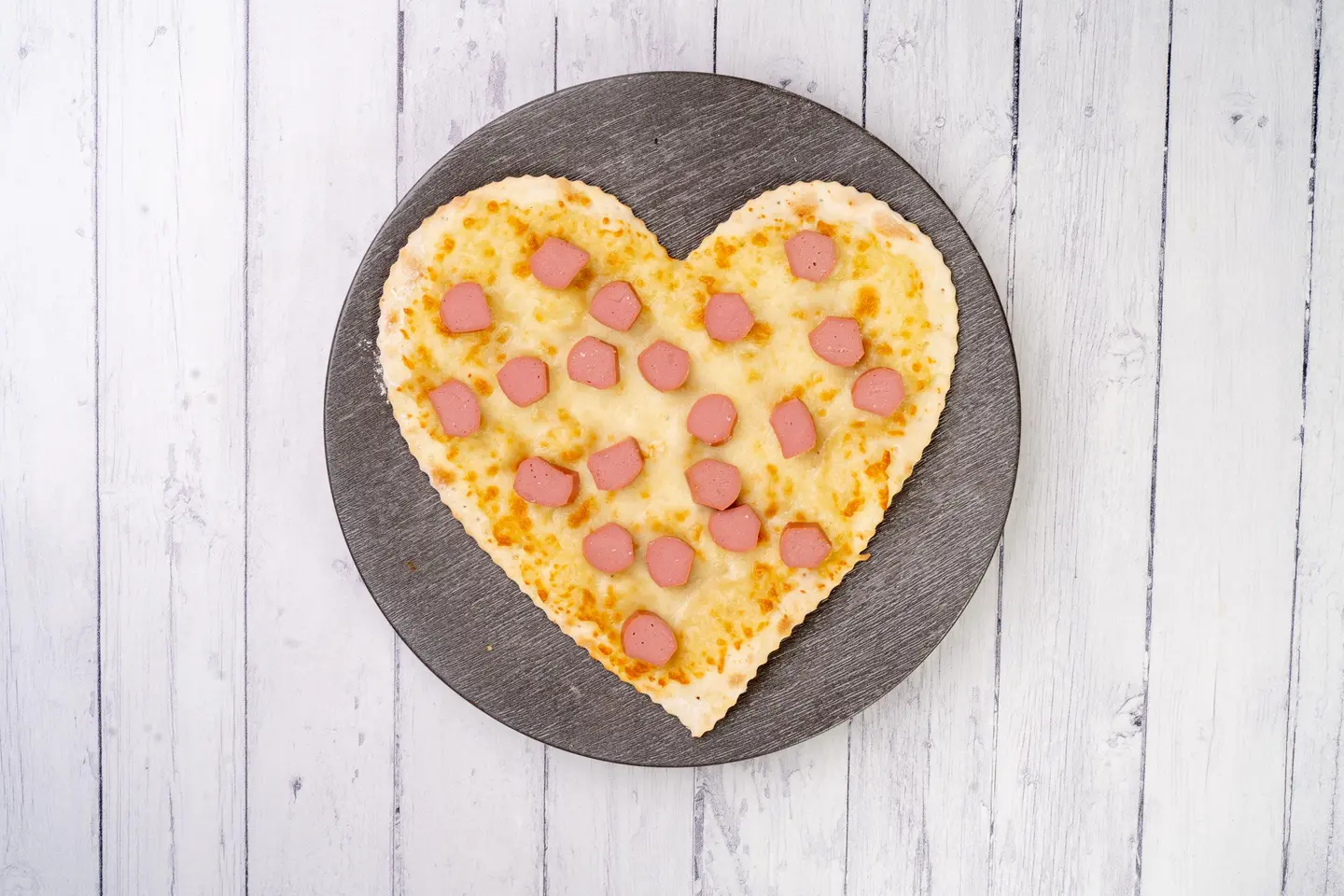 Heart Shape With Hot Dog And Cheese