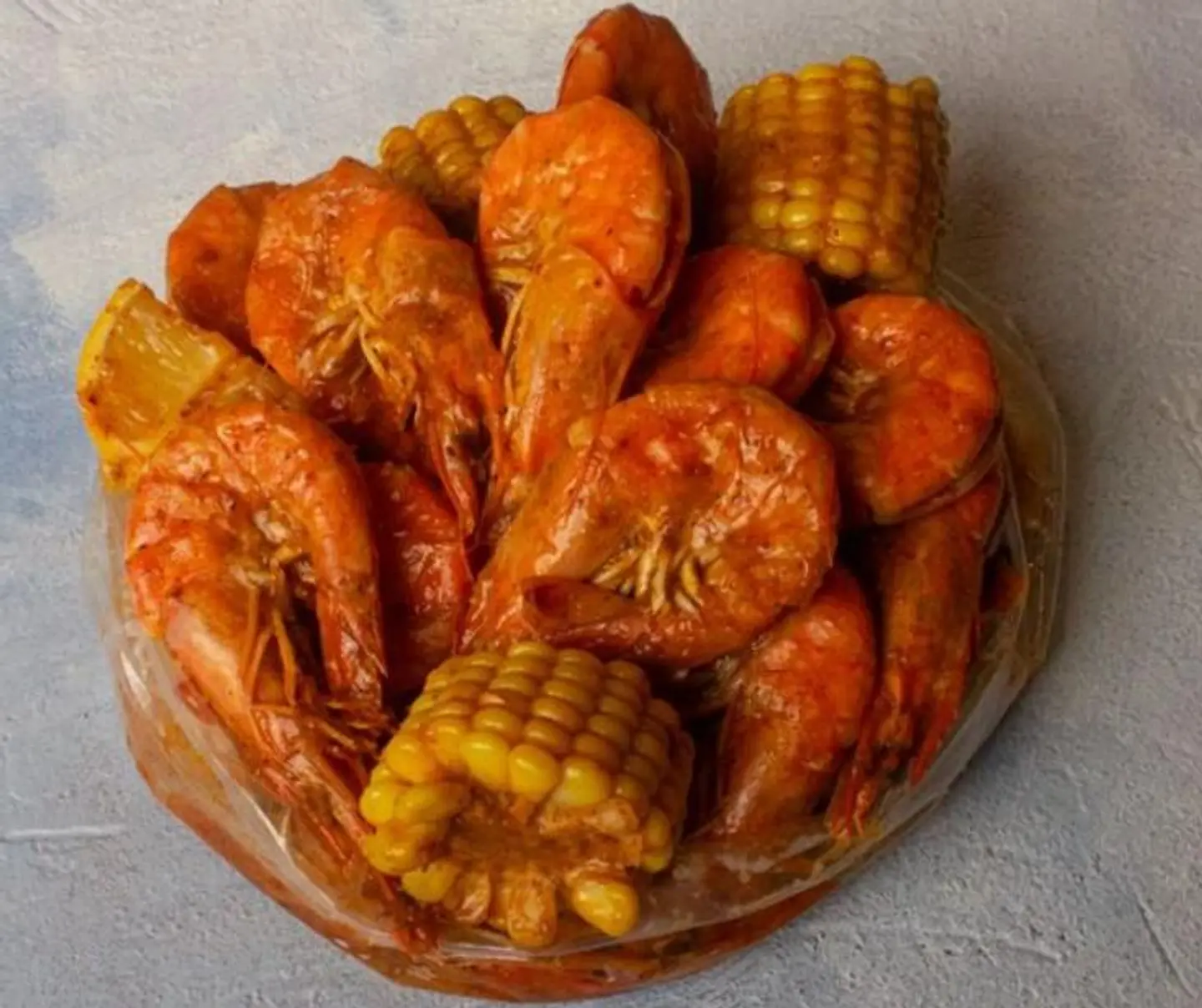 Shrimp Bag With Cajun Sauce