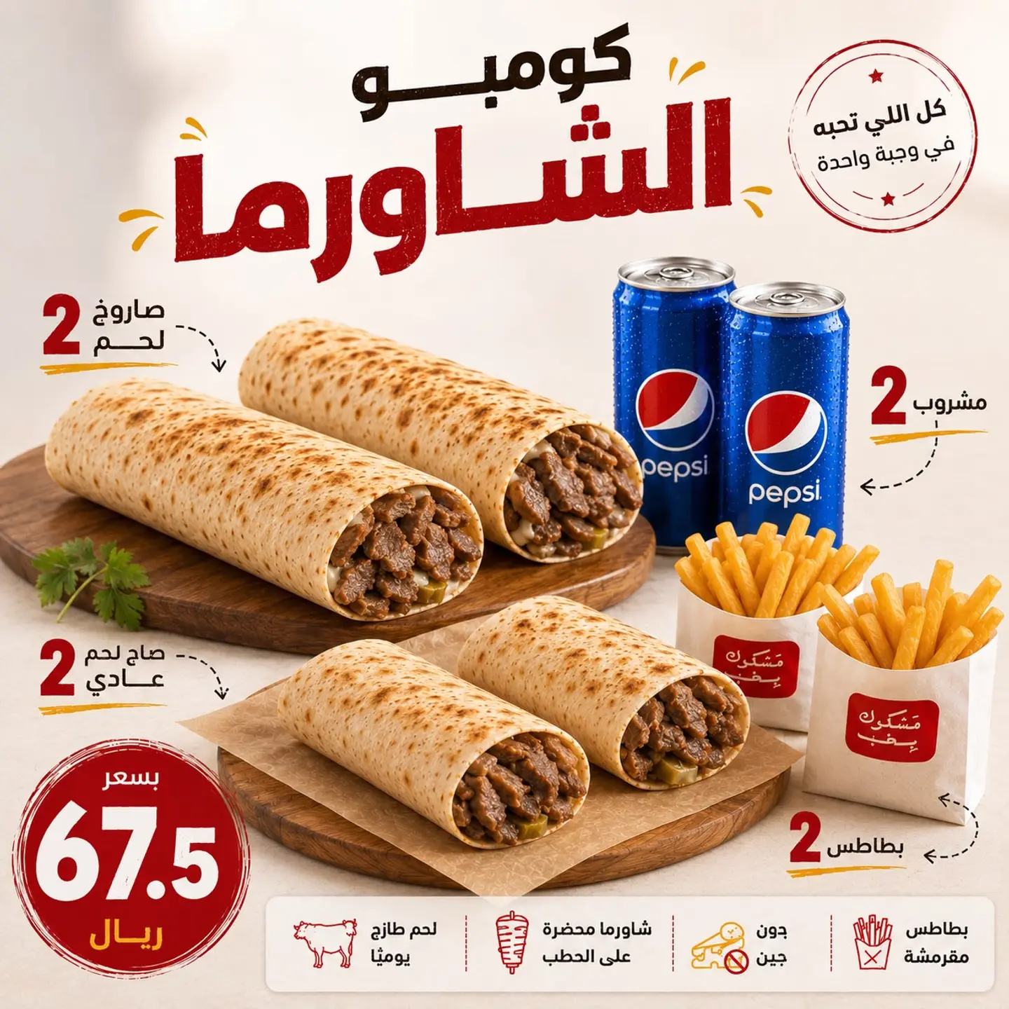 Meat Shawarma Combo