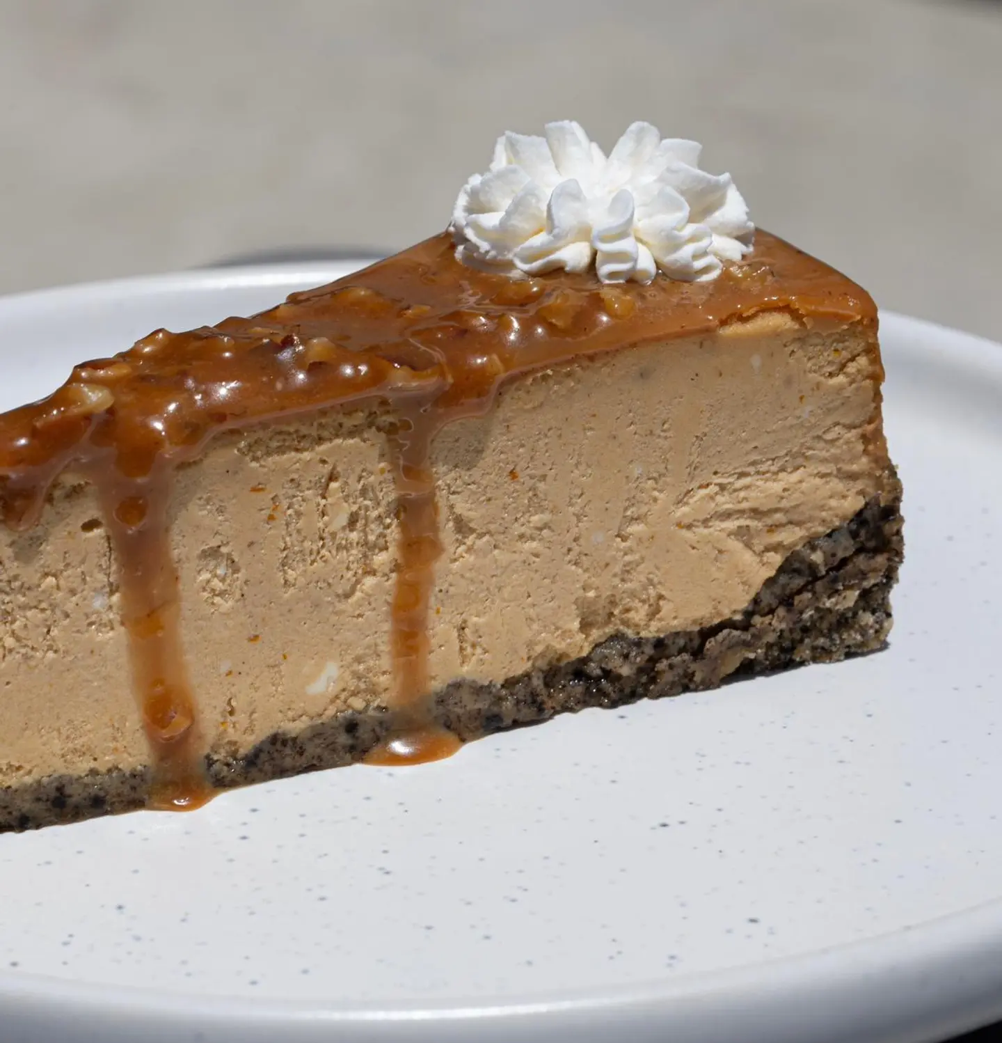 Pumpkin Cheesecake With Caramel And Pecan