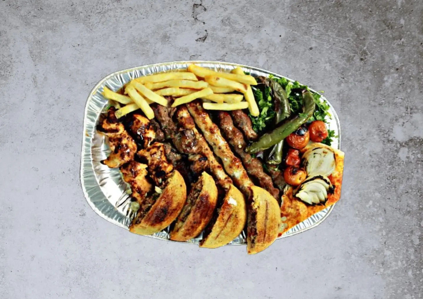 مشويات 6 اشخاص مع كبه لحم مشويه