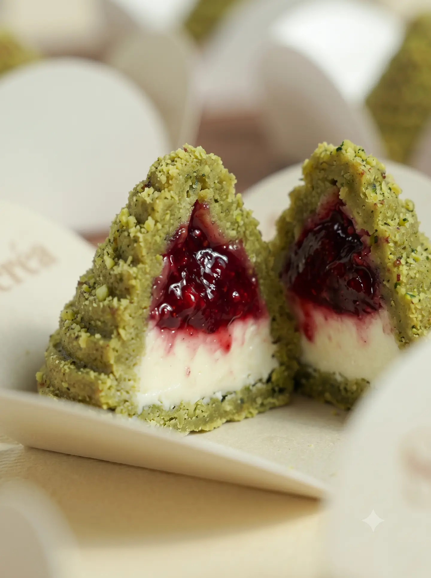 Pistachio Pyramids With Berries