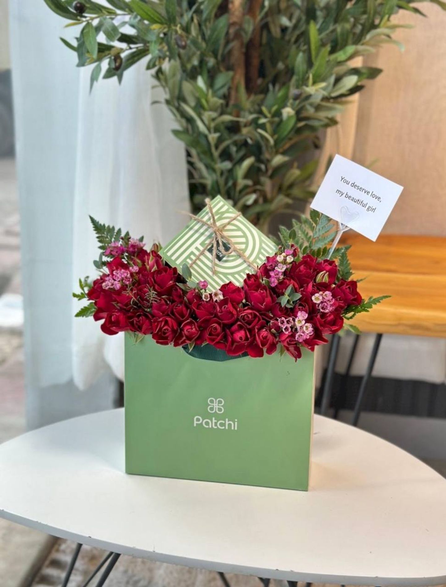 Patchi And Red Roses Arrangement