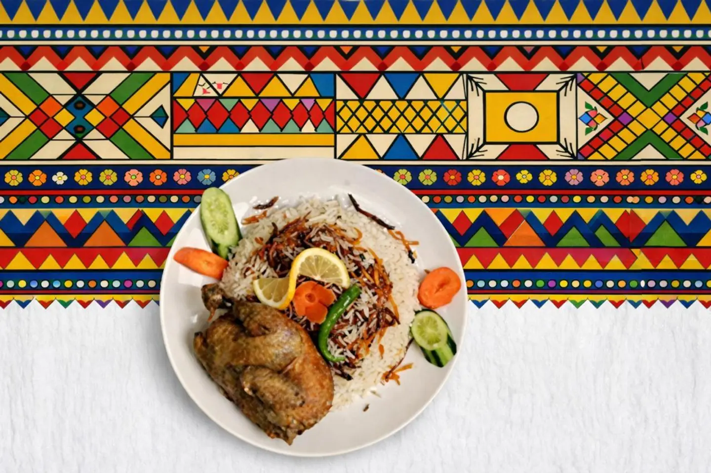 دجاج مقلي مع ارز شعبي