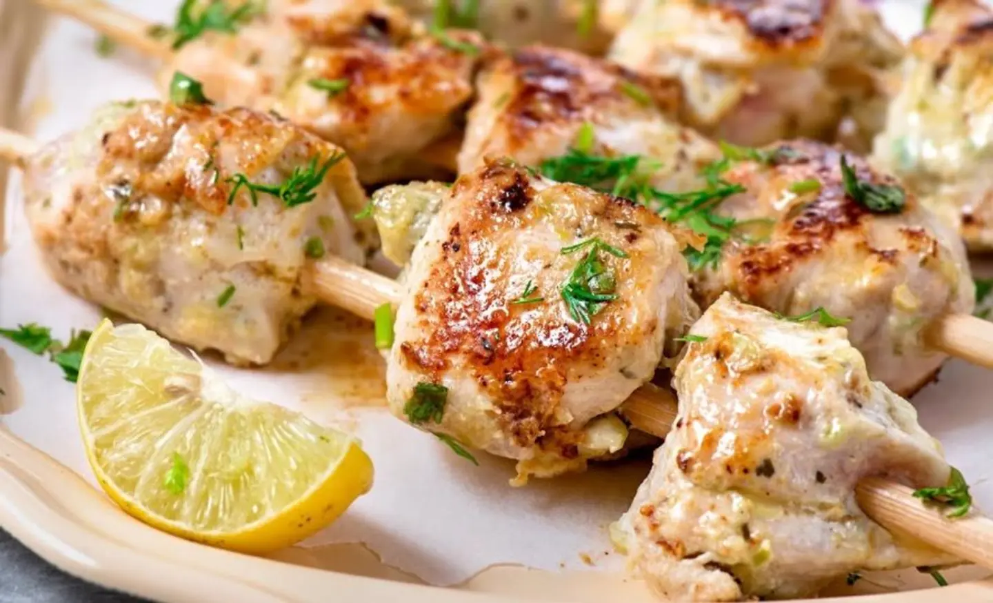 كباب دجاج بكريمة الحليب