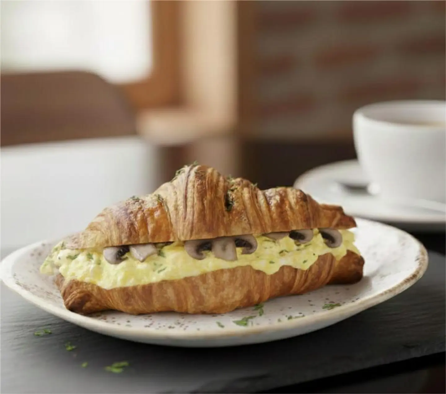 Egg Croissant With Mushrooms