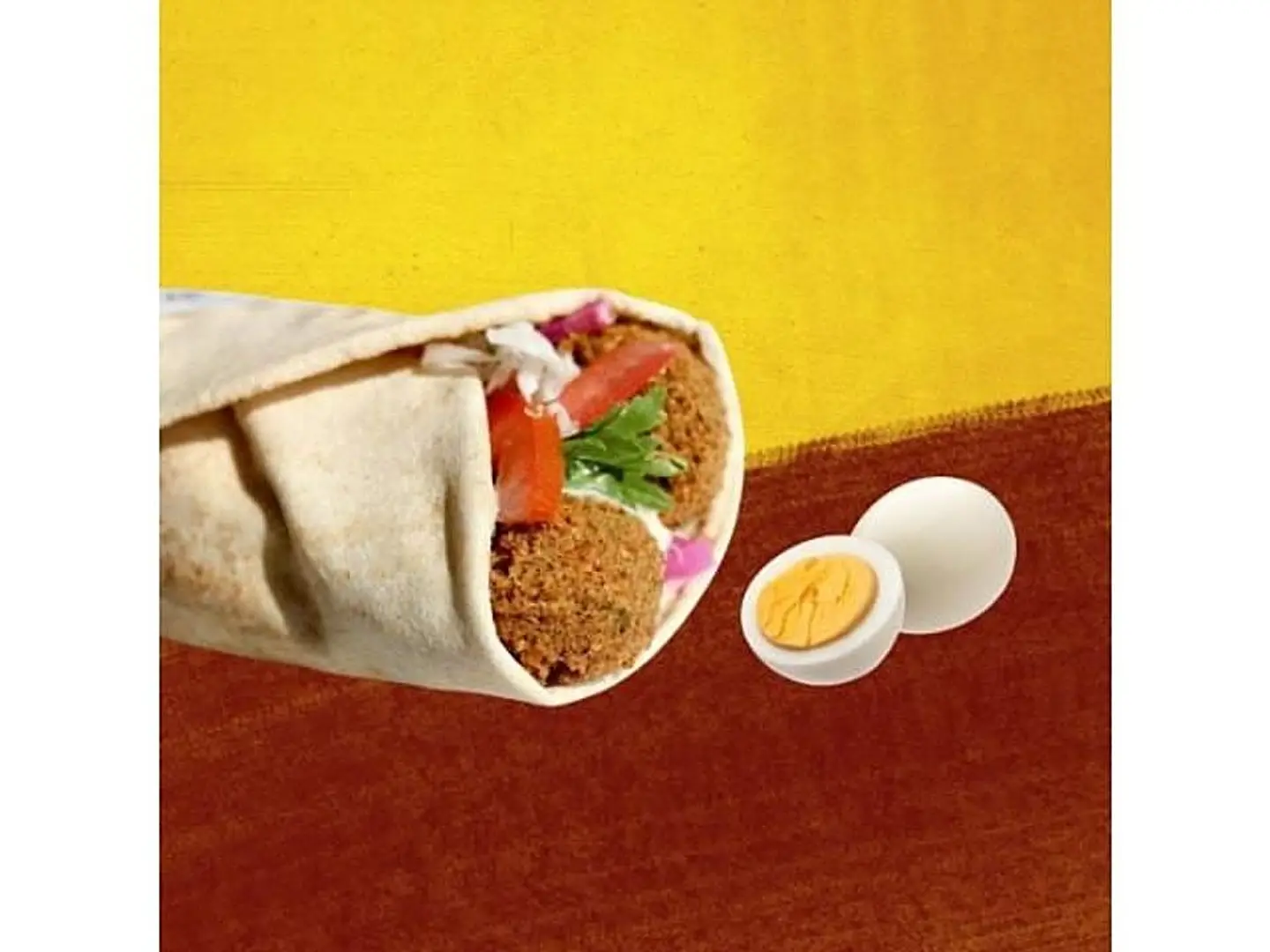 ساندوتش خبز تورتيلا فلافل بطاطس