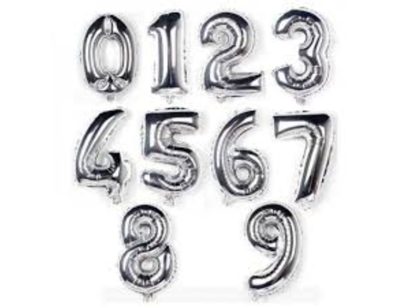 Silver Number Balloon