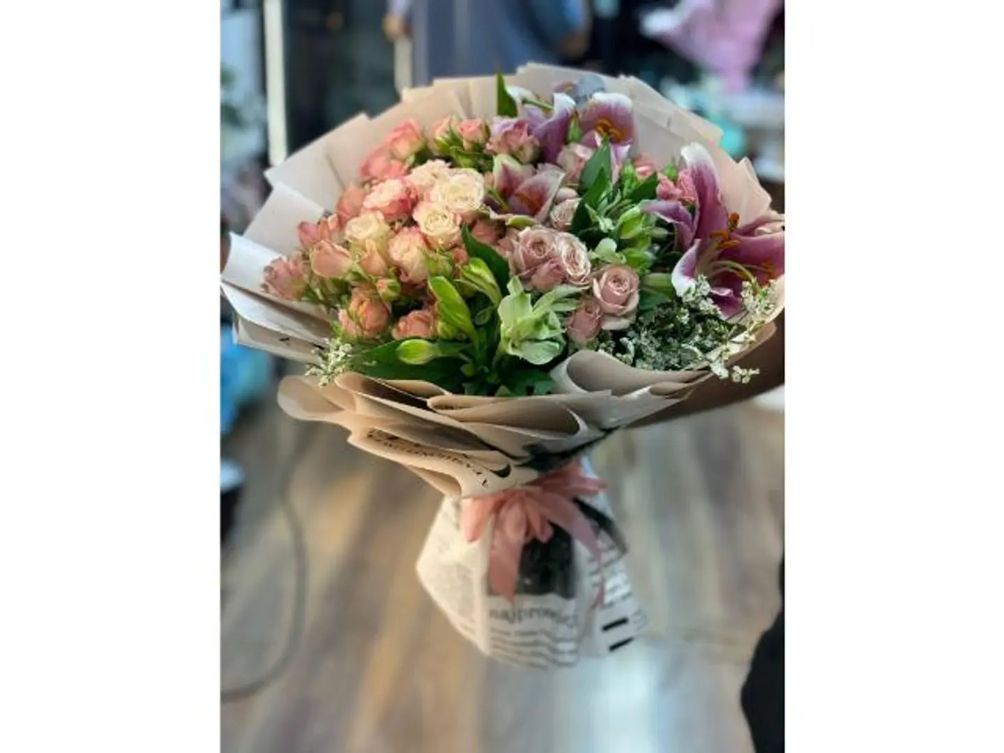 باقه ورد تغليف جريدة الهبه