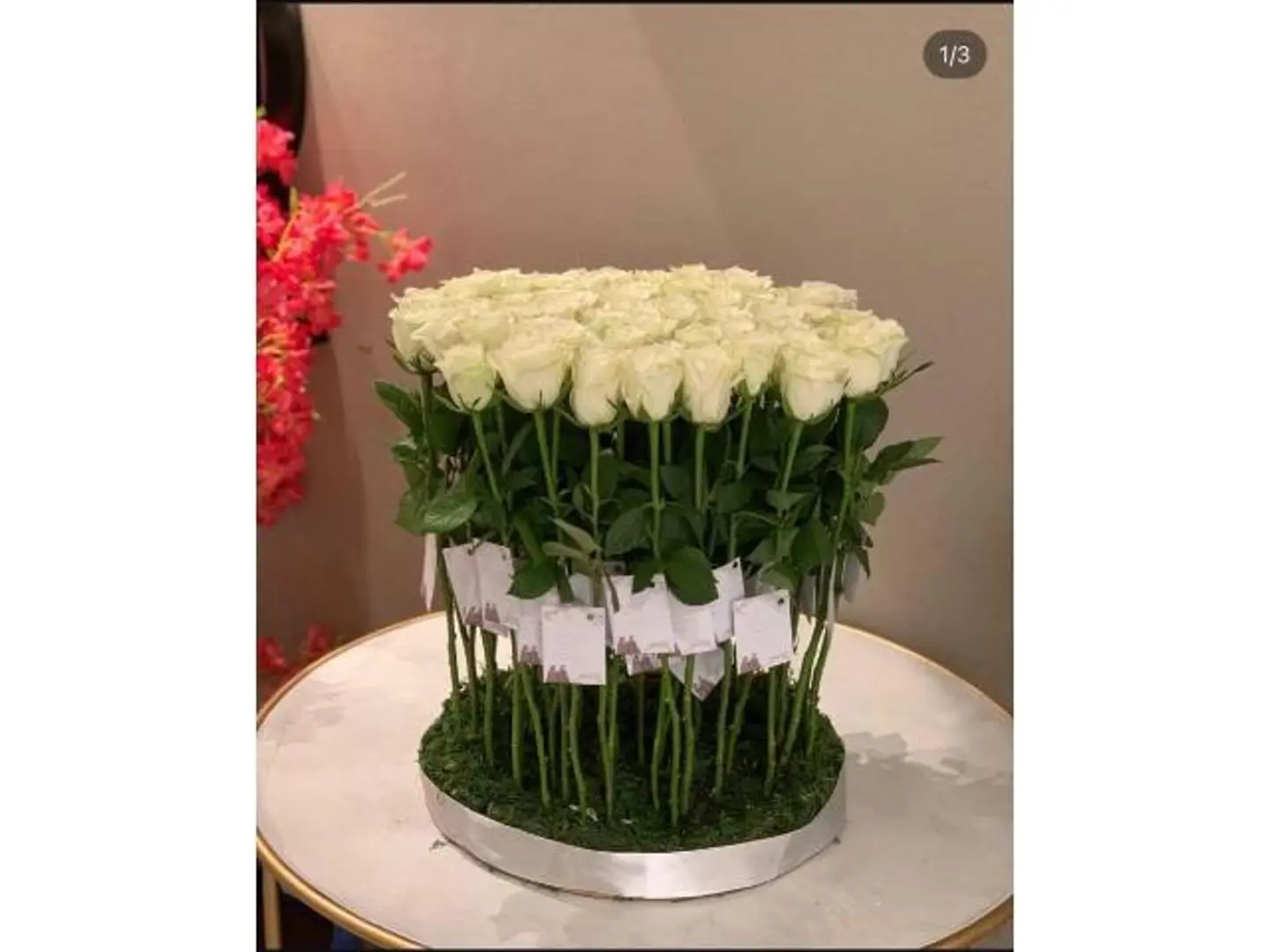 White Rose Display Stand