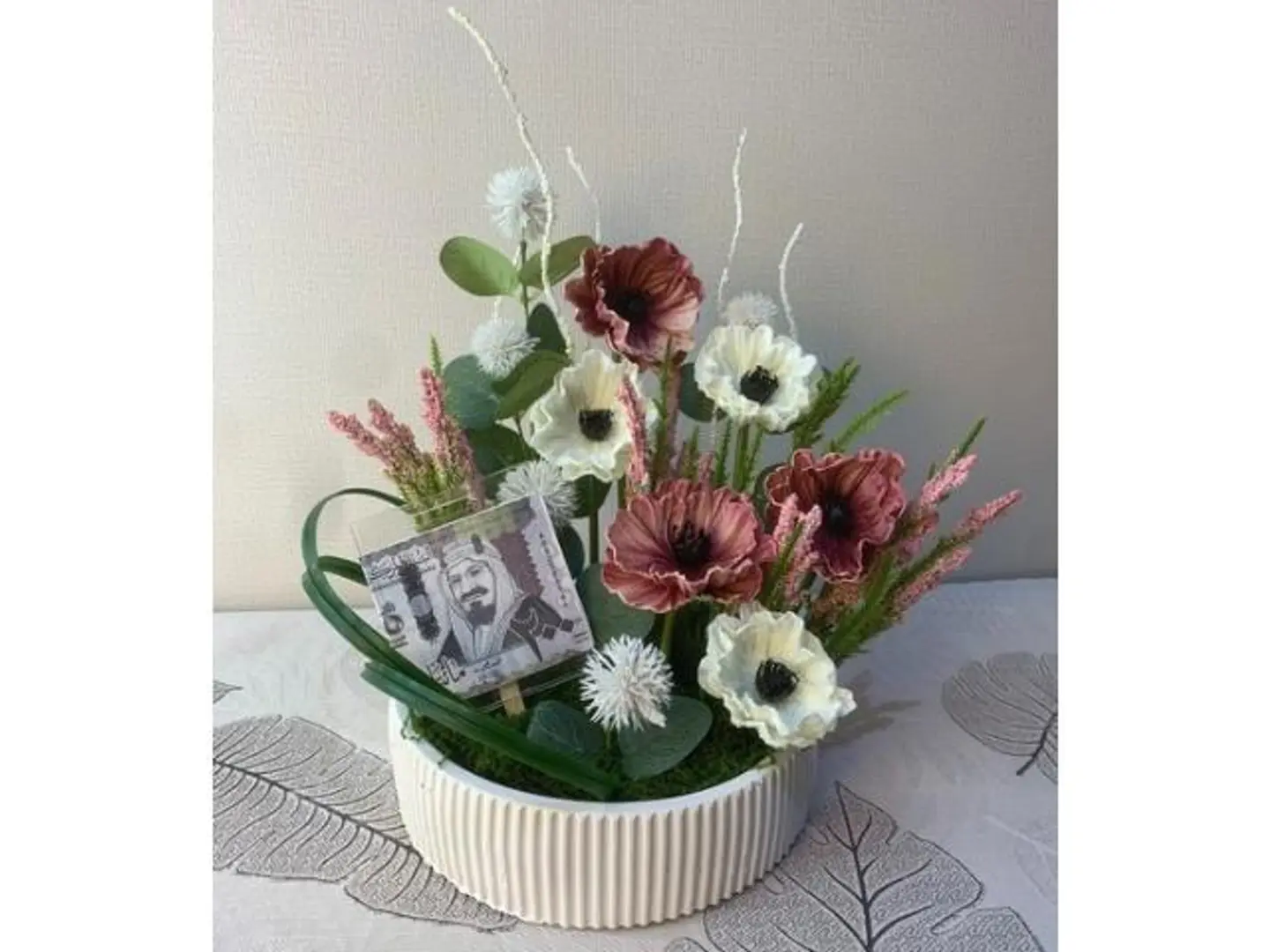 Attractive White Rose Stand Arrangement