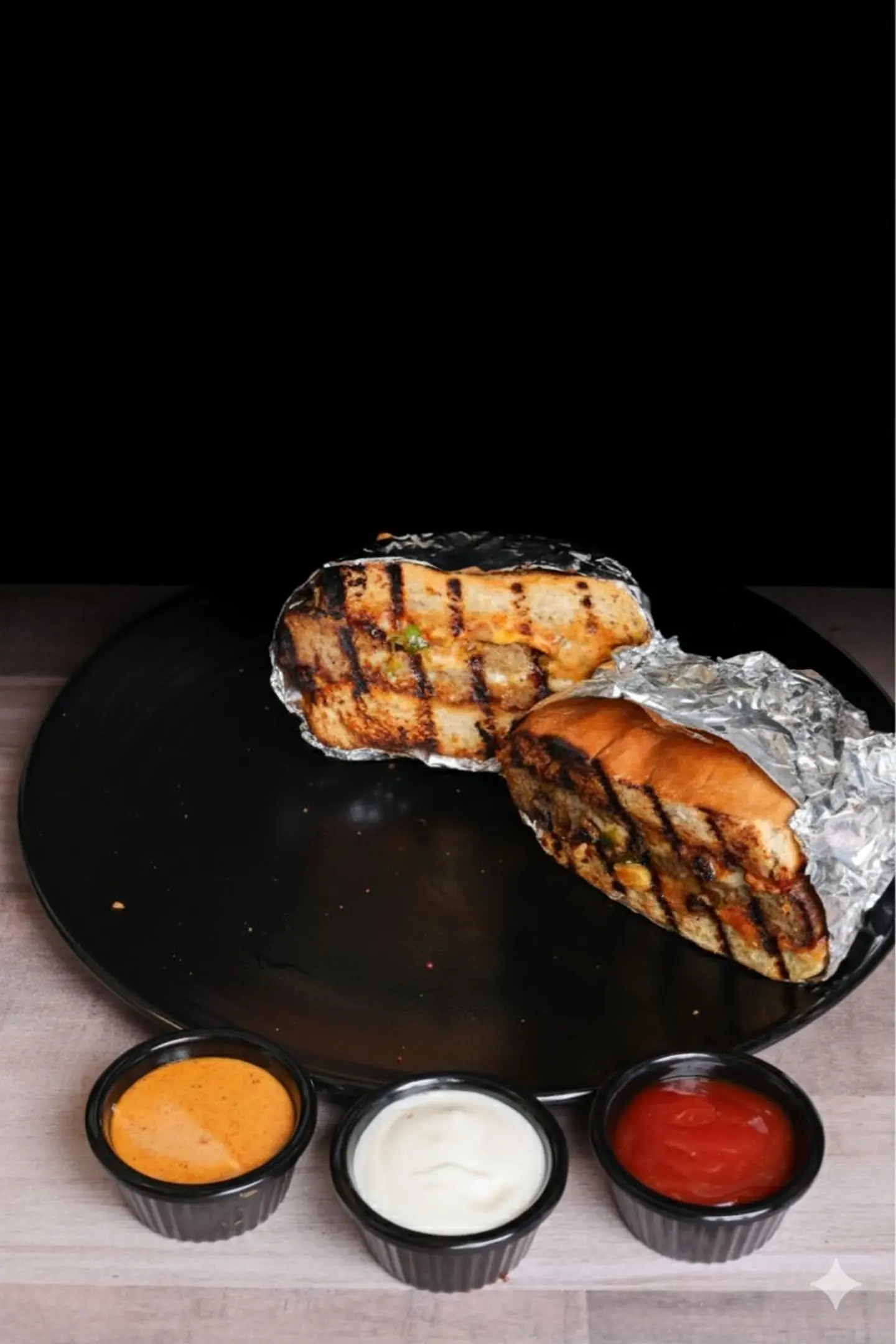 برجر لحم دبل على الفحم