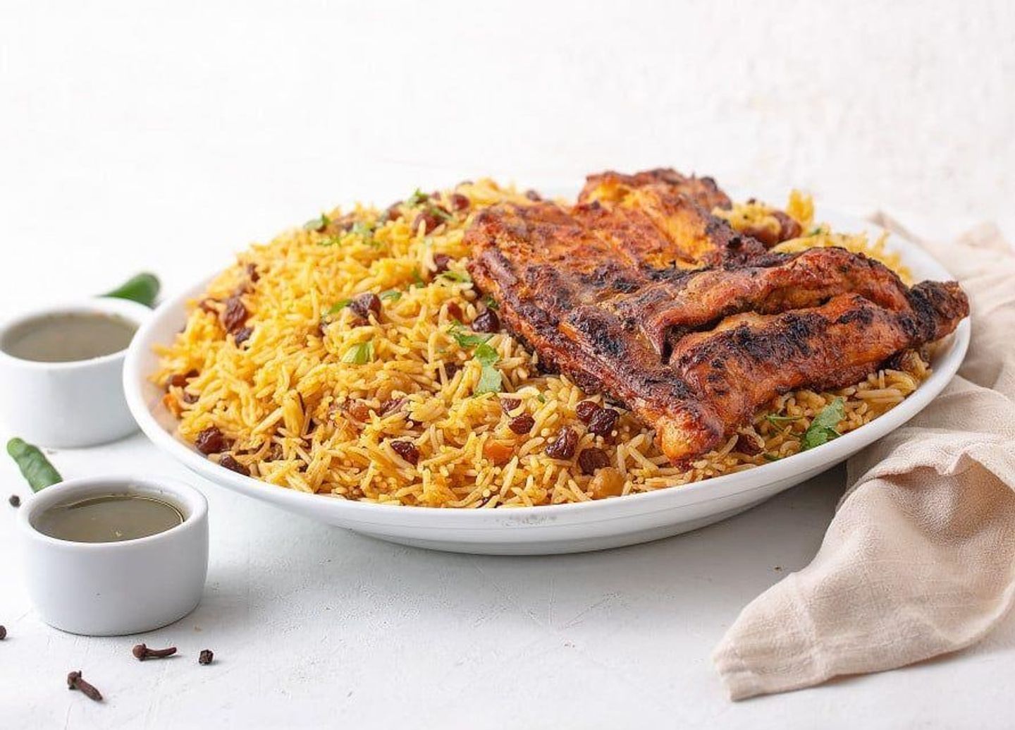 Half Chicken On Charcoal With Rice