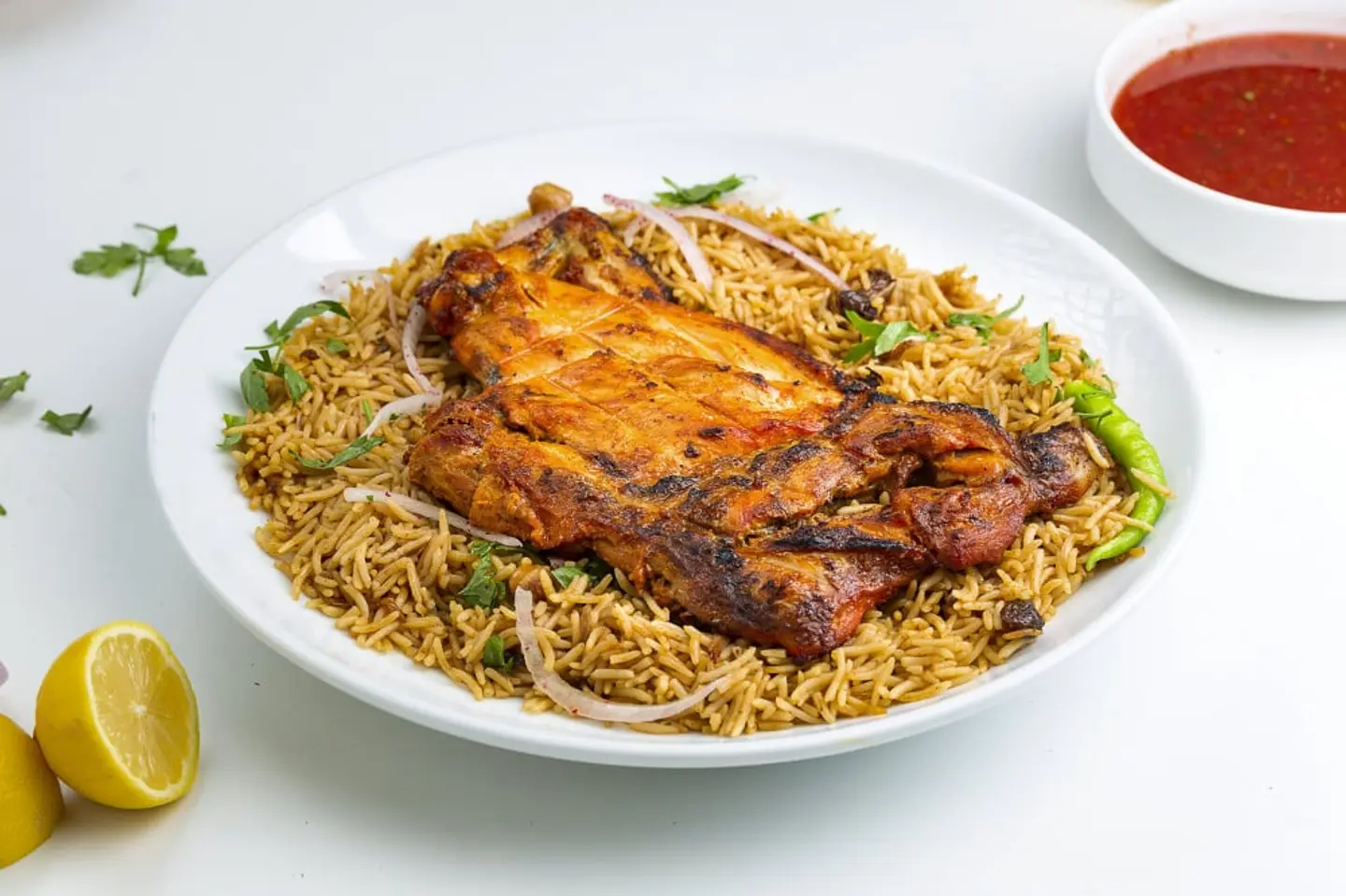 (Half) Chicken On Charcoal With Bukhari Basmati Rice
