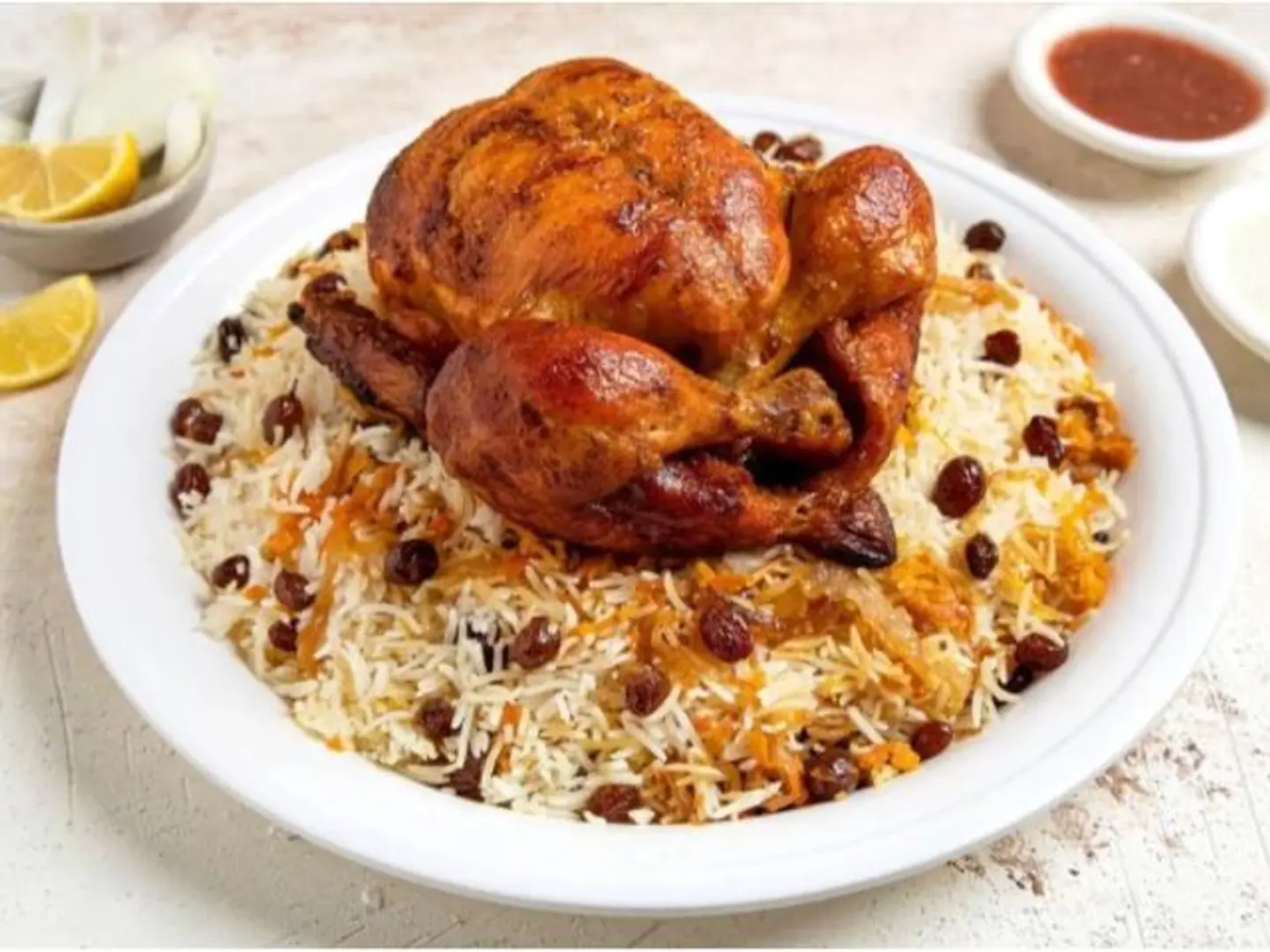 Whole Grilled Chicken With Biryani Rice
