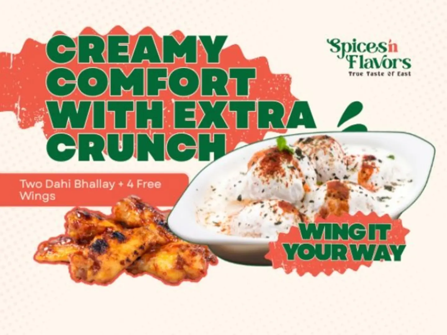 2 Dahi Bhallay With 4 Wings Free