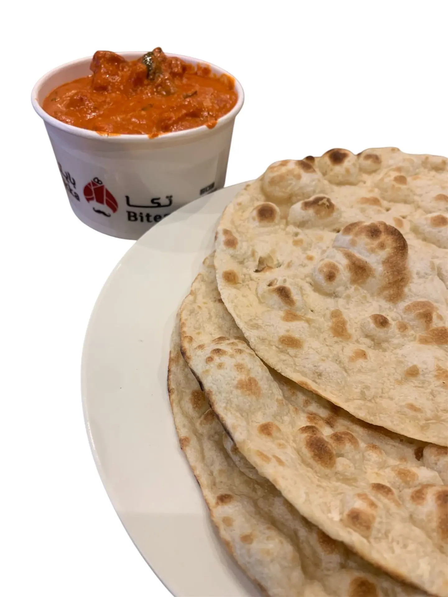 تكا مسالا مع 3 حبات خبز نان