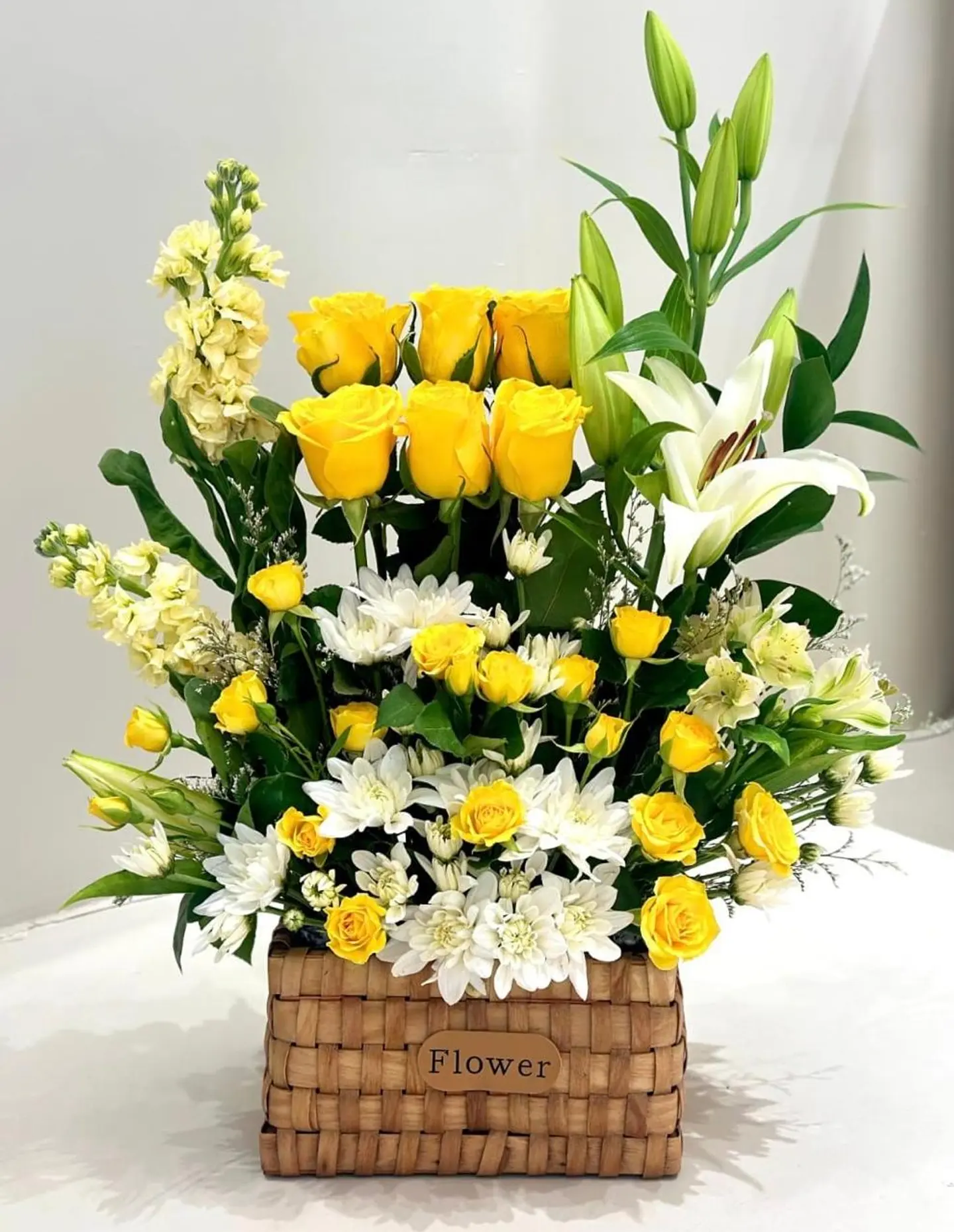 Yellow Rose Basket