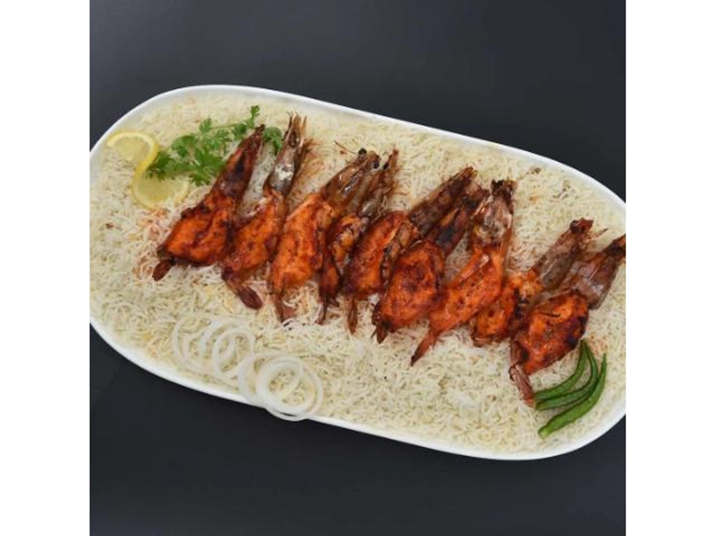 روبيان مشوي مع رز