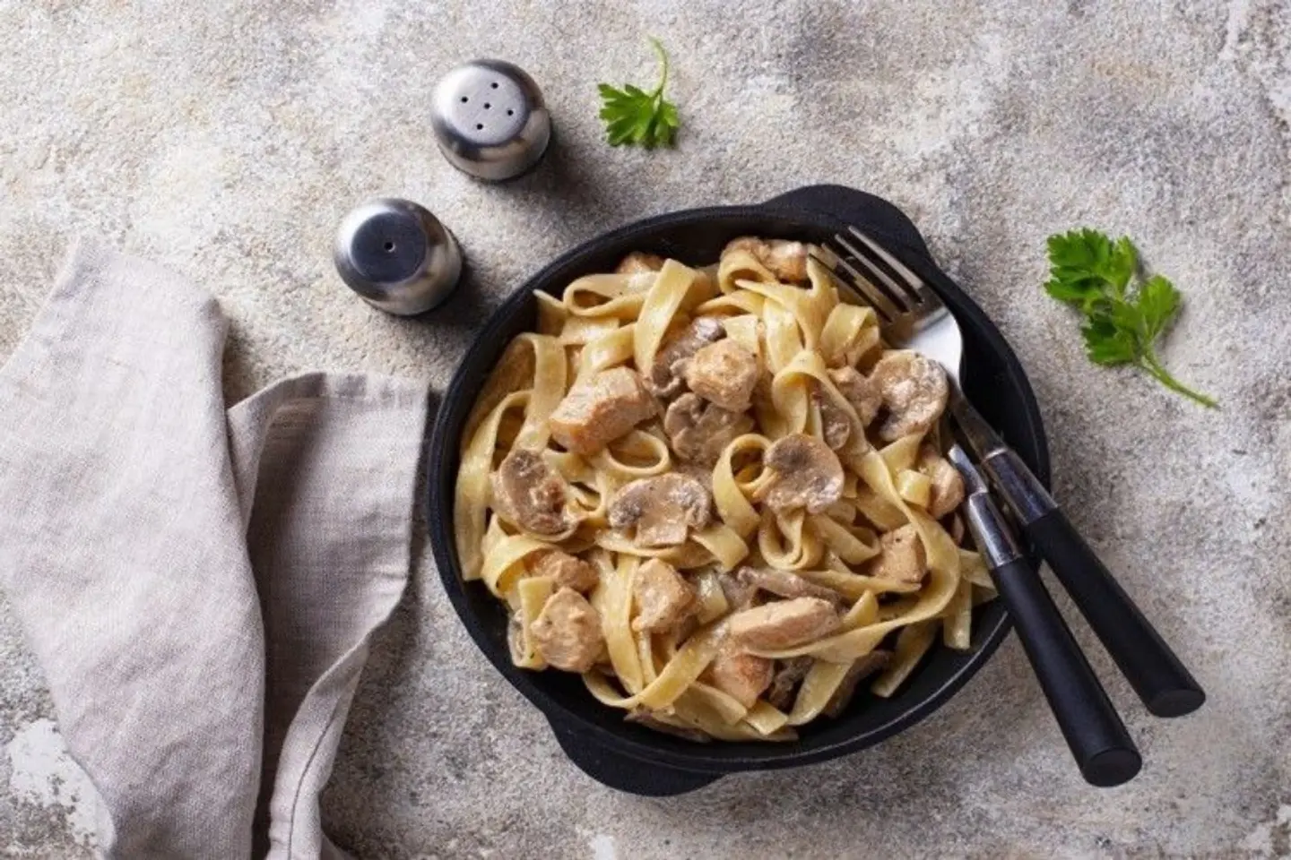 Meat Fettuccine Meal