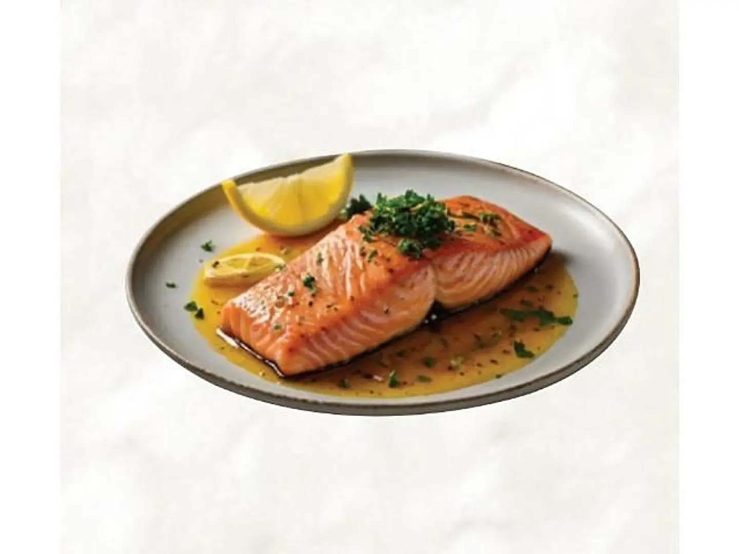 سلمون بصلصة الليمون والثوم
