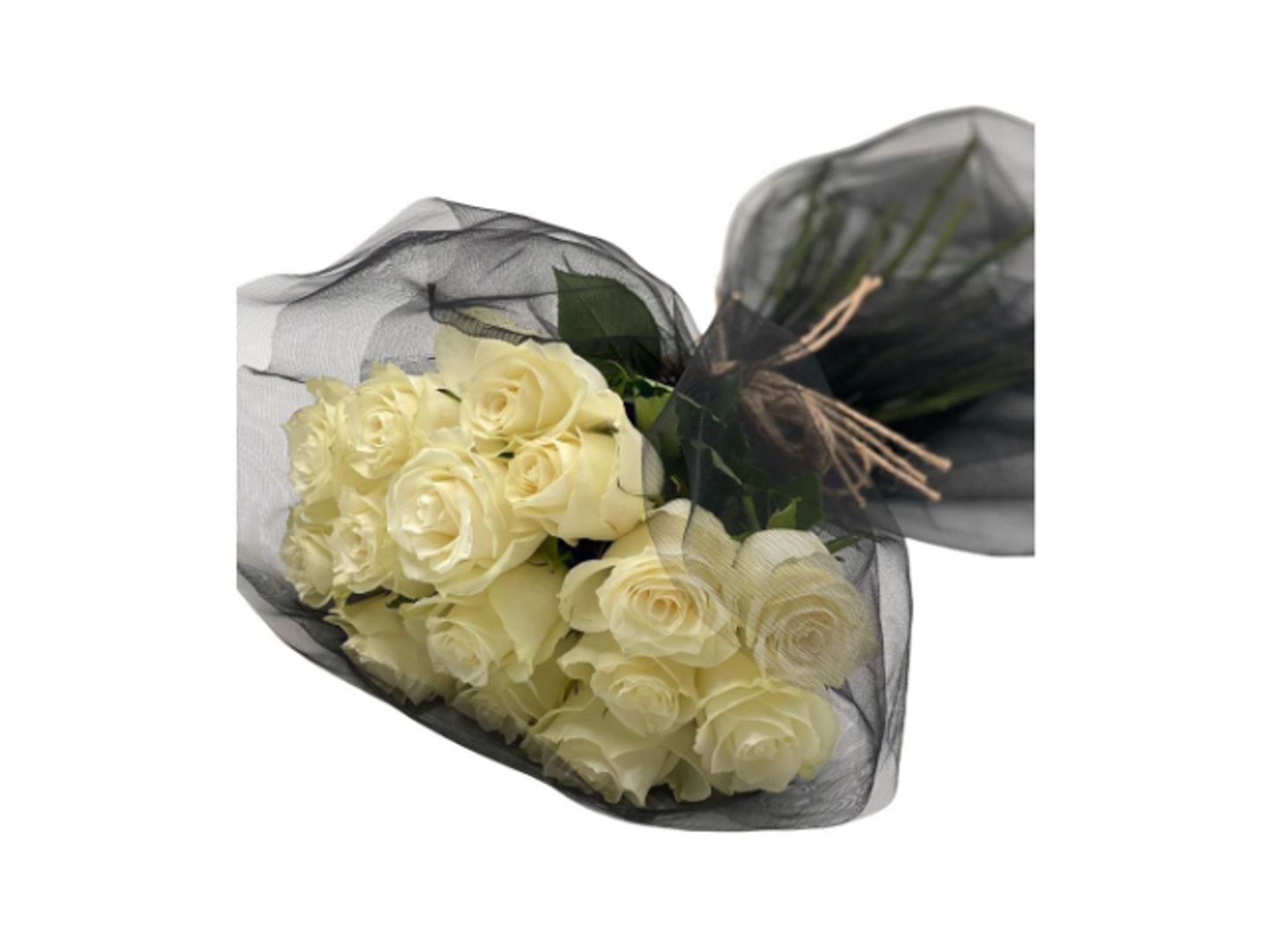 White Rose With Tulle Bouquet