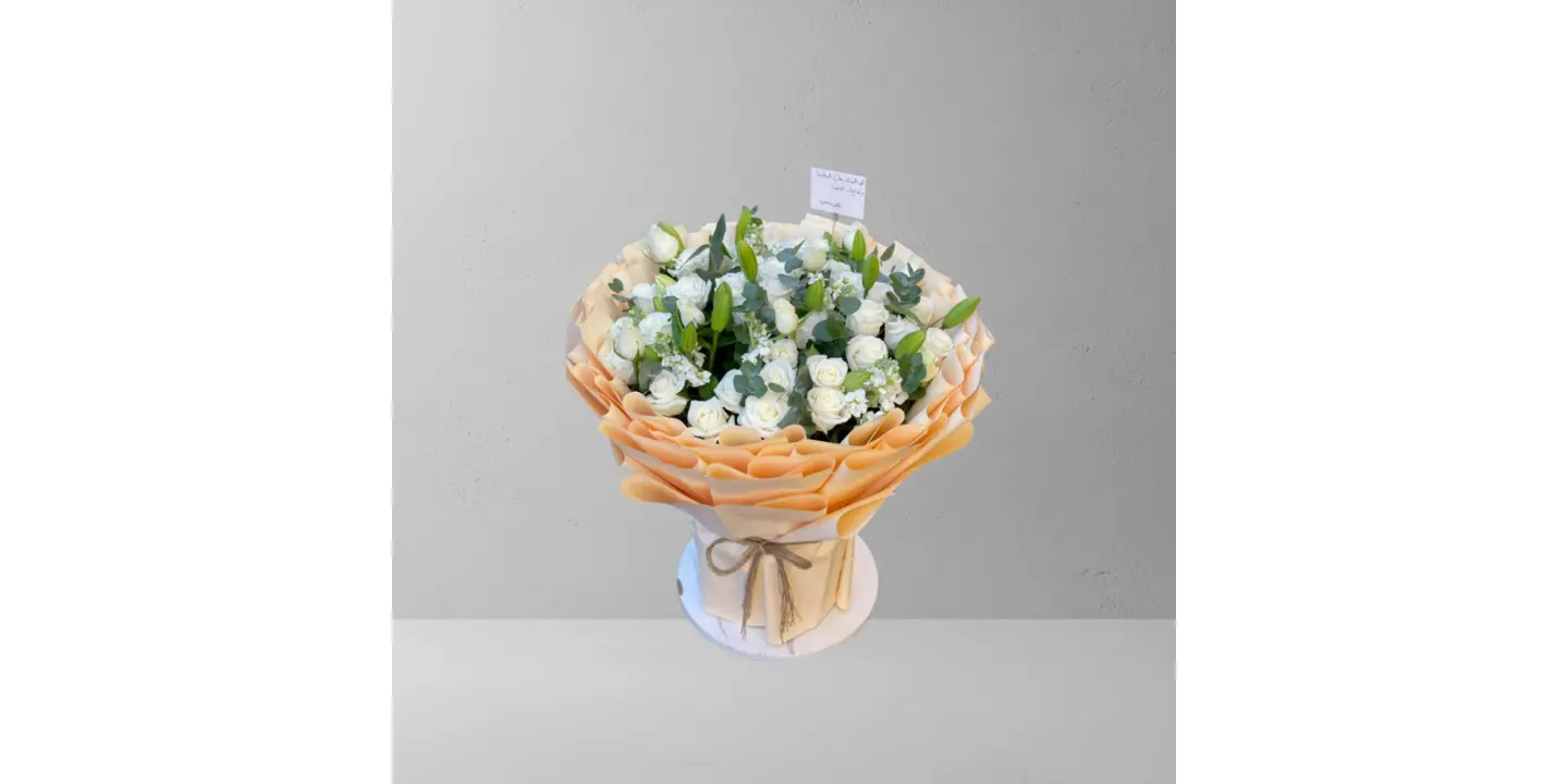 باقات كبيرة بيبي روز ابيض