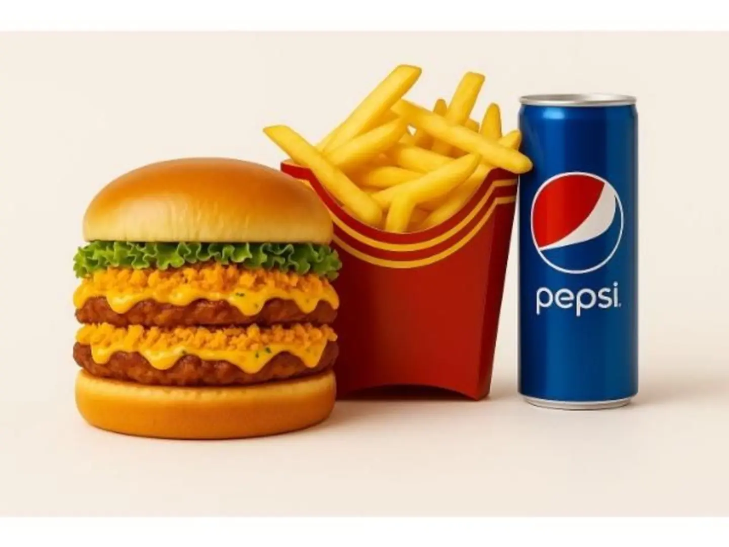 وجبة برجر لحم دبل شيتوس