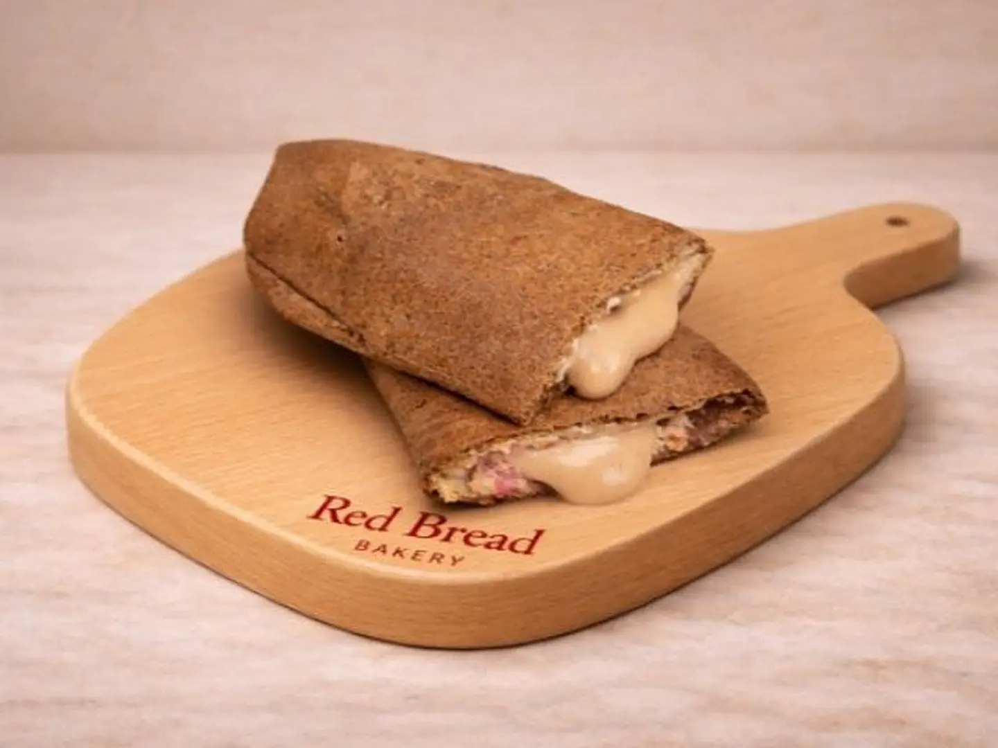 Red Bread With Falafel And Tahinah