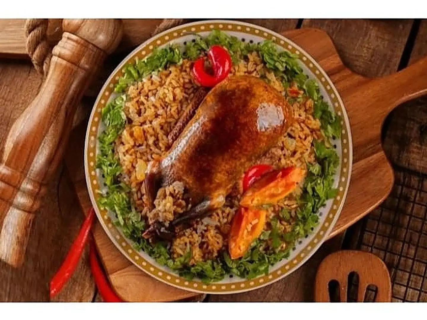 Pigeon Meal With Mulukhiyah