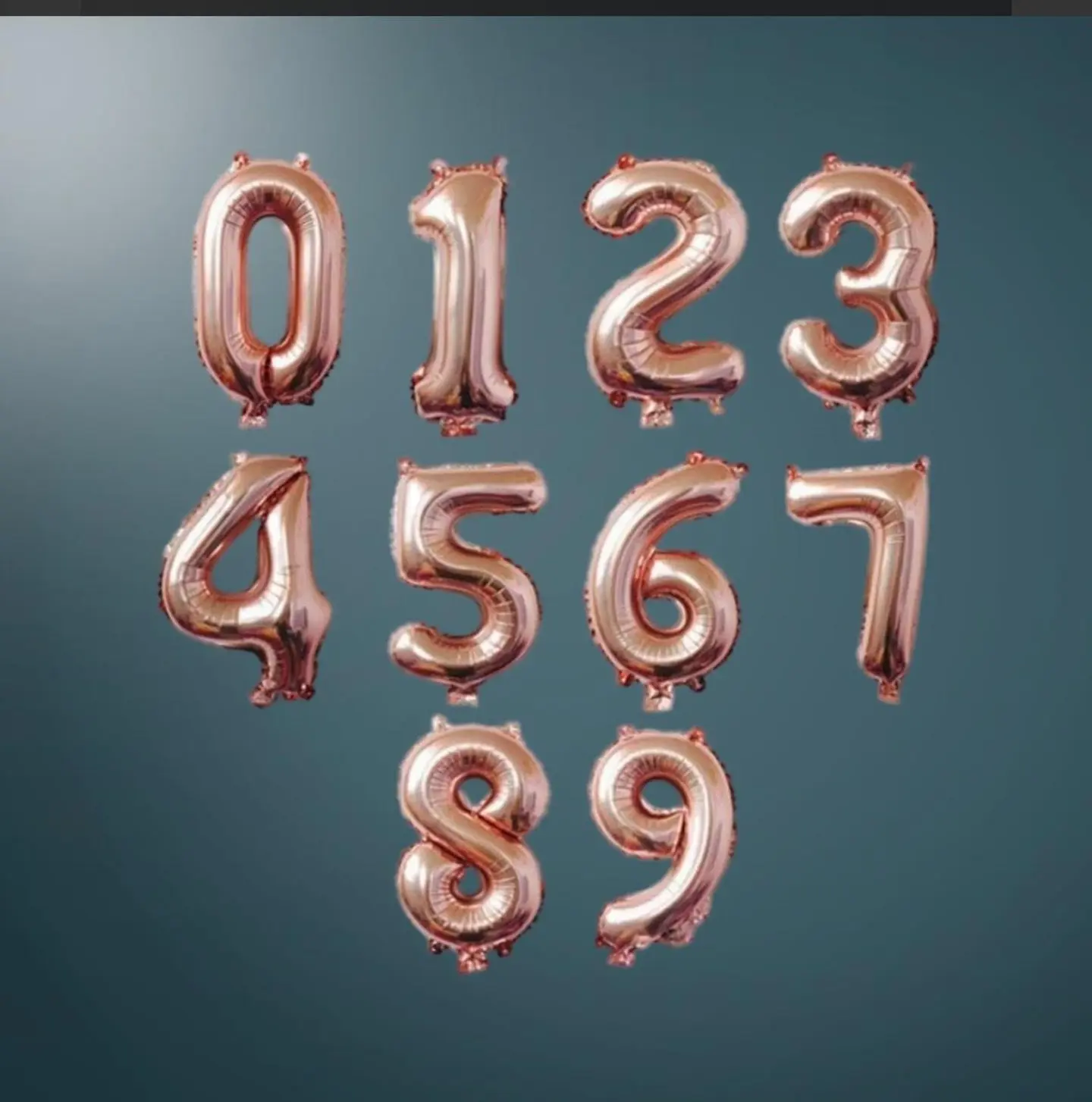 بالون هيليوم ارقام روز جولد