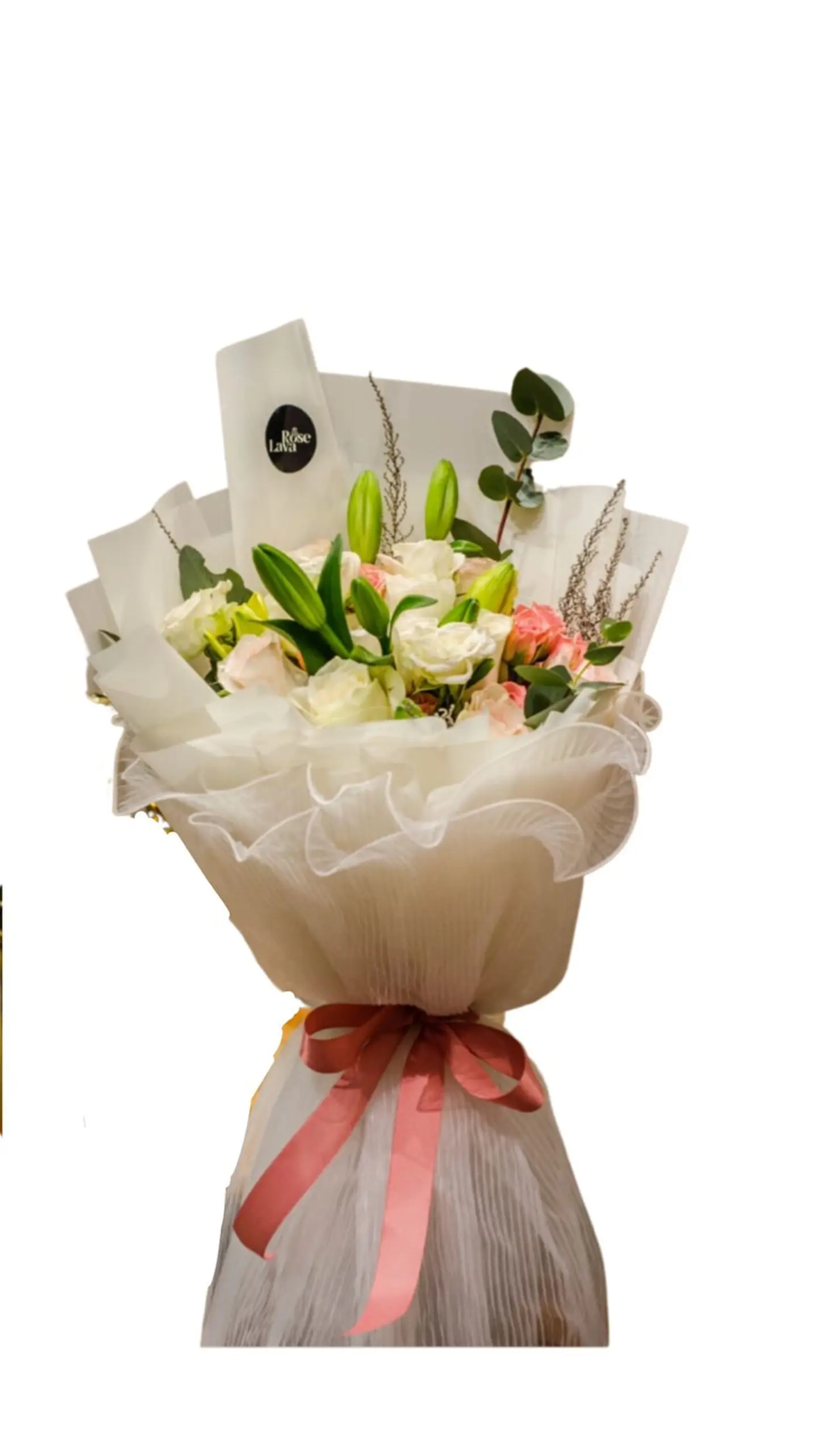 بوكيه فكتوري بالوان ابيض وزهري