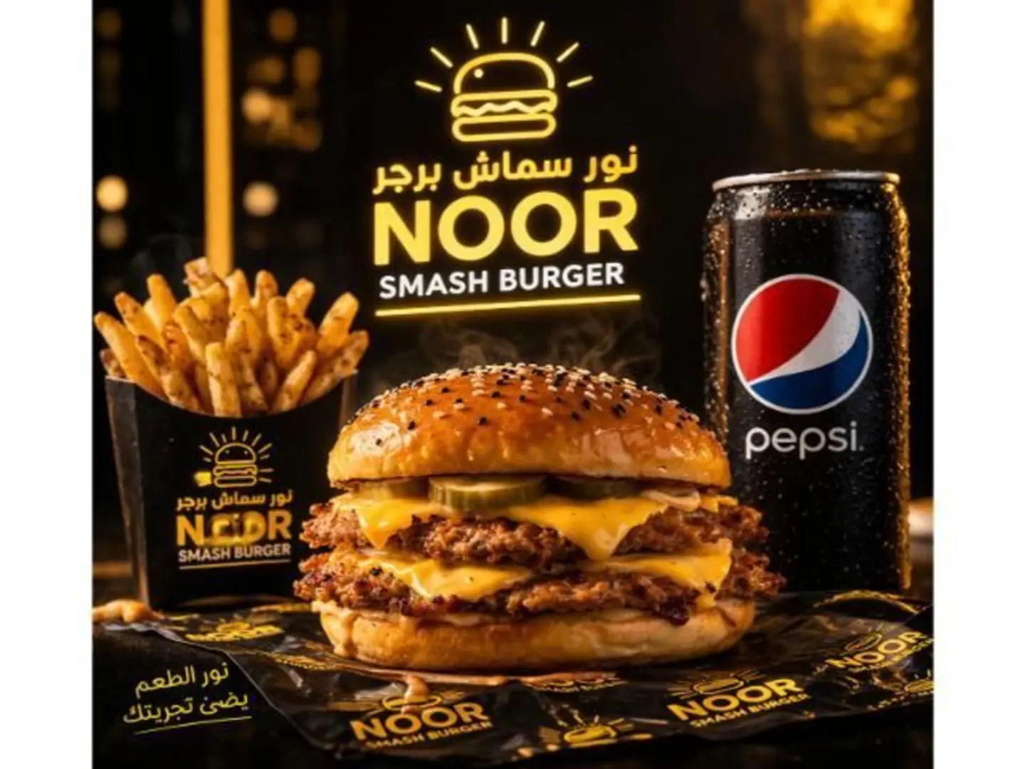 نور دبل برجر لحم