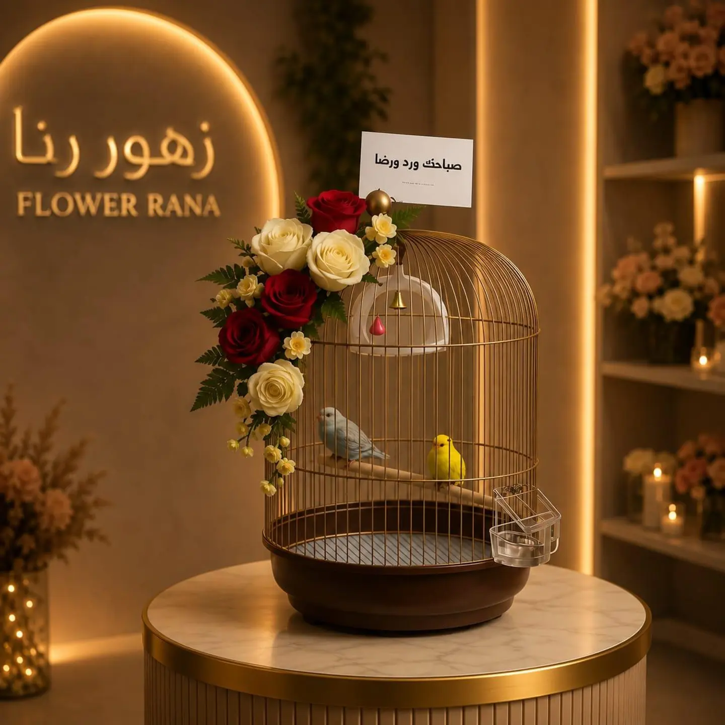 Lovebirds With Roses 4