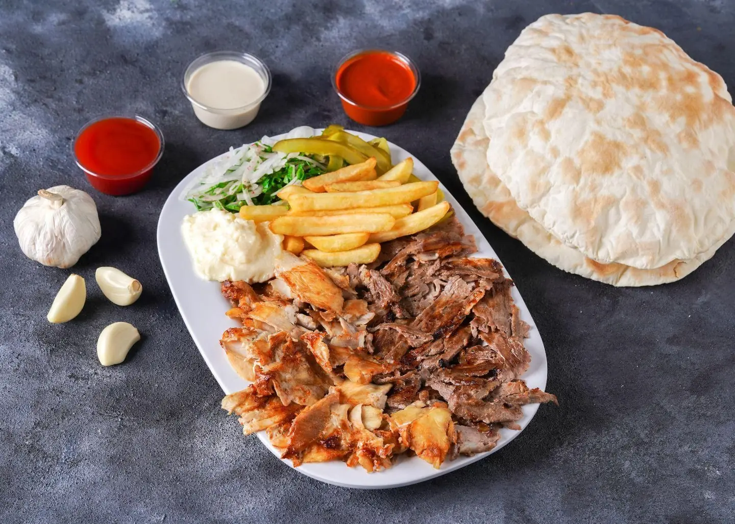 صحن شاورما مشكل