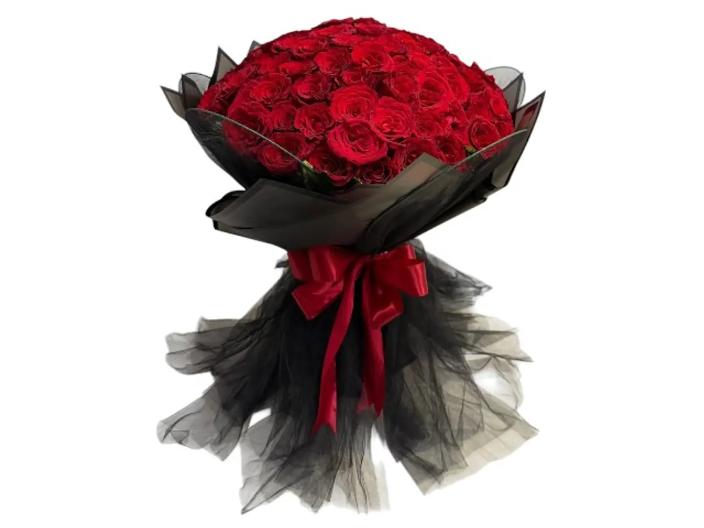 2027 Hand Bouquet With 90 Red Roses