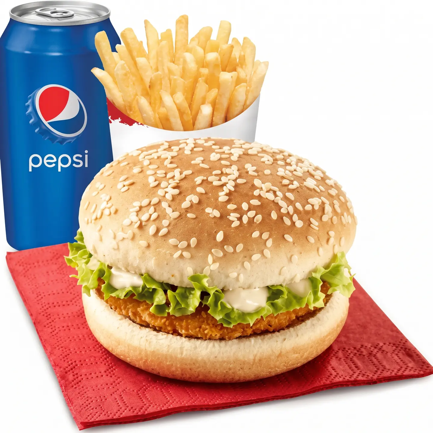 A Complete Chicken Burger Meal