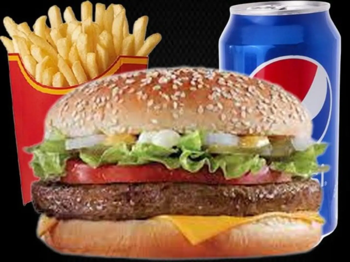 Beef Burger Meal With Cheese