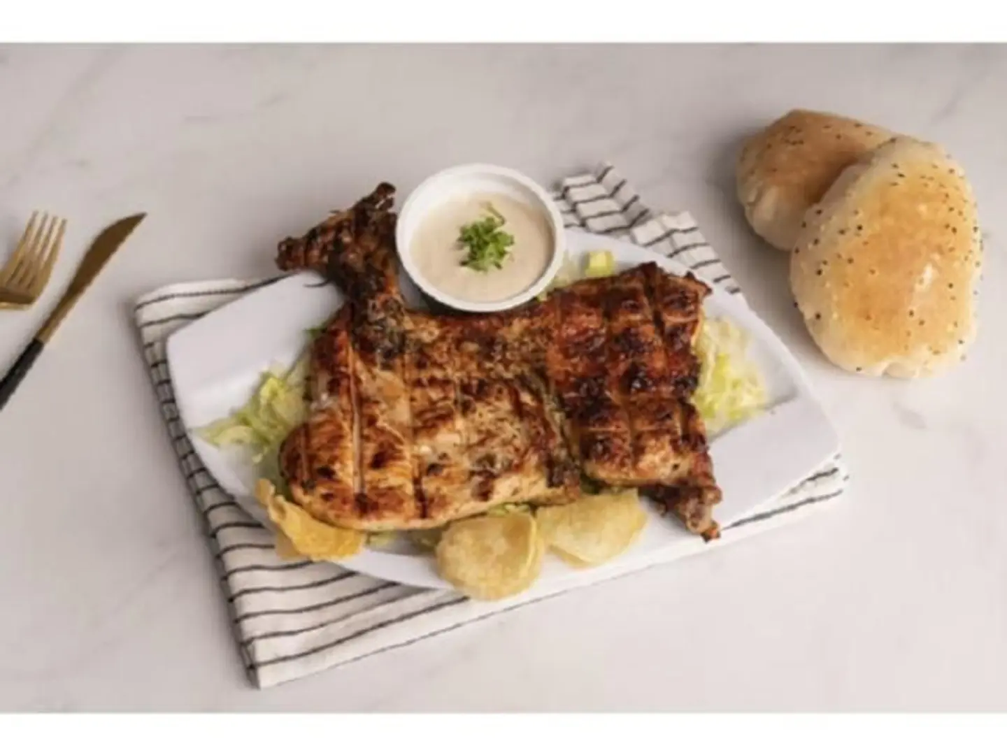 Half Roasted Oven Chicken Meal, Thigh