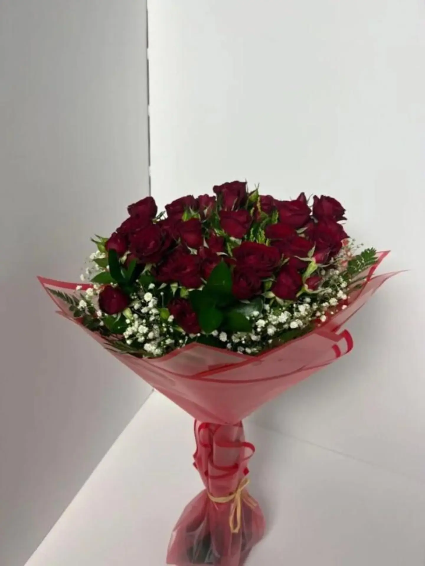 Baby Rose Hand Bouquet Red