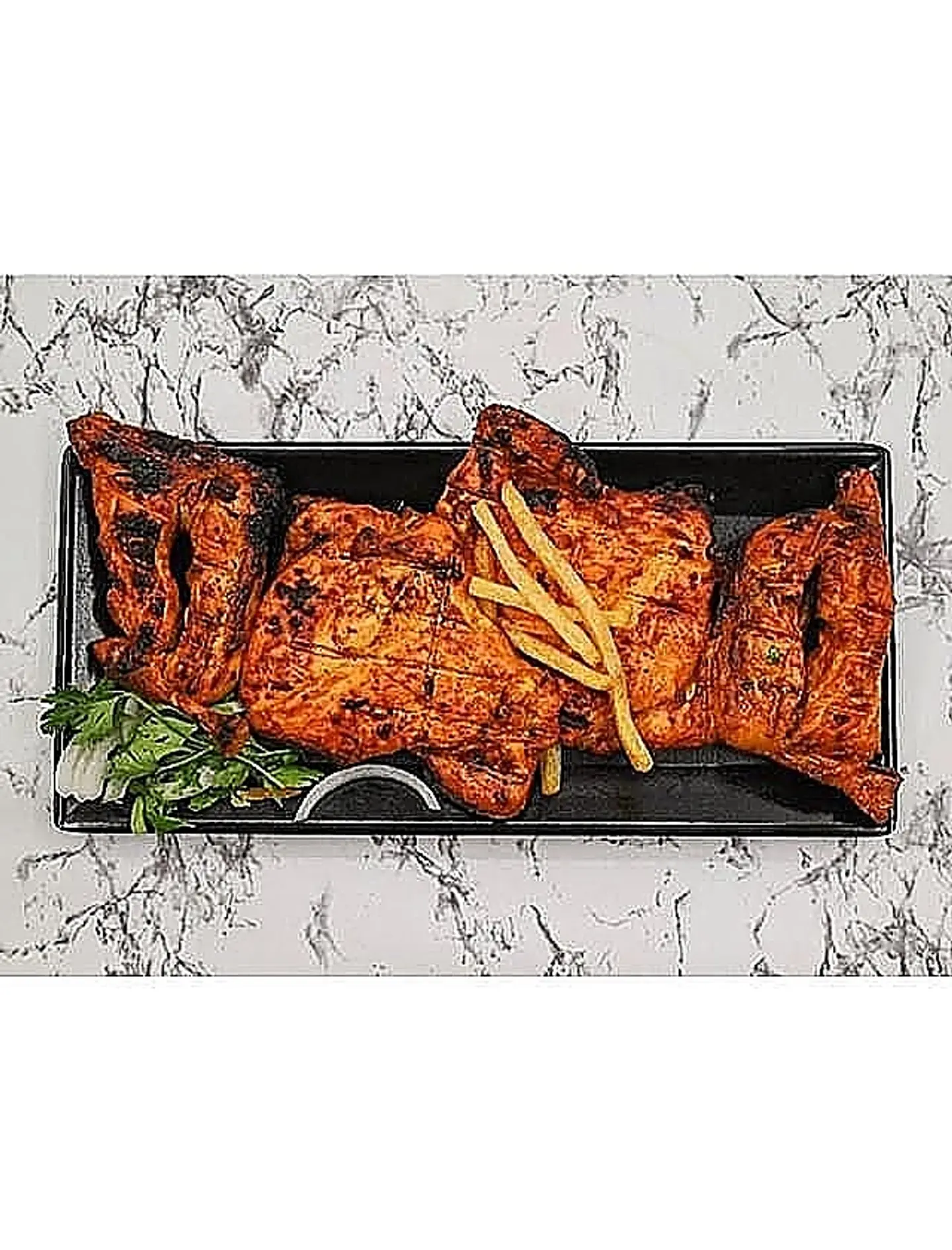 Plain Half Chicken On Coal Without Rice On Wood