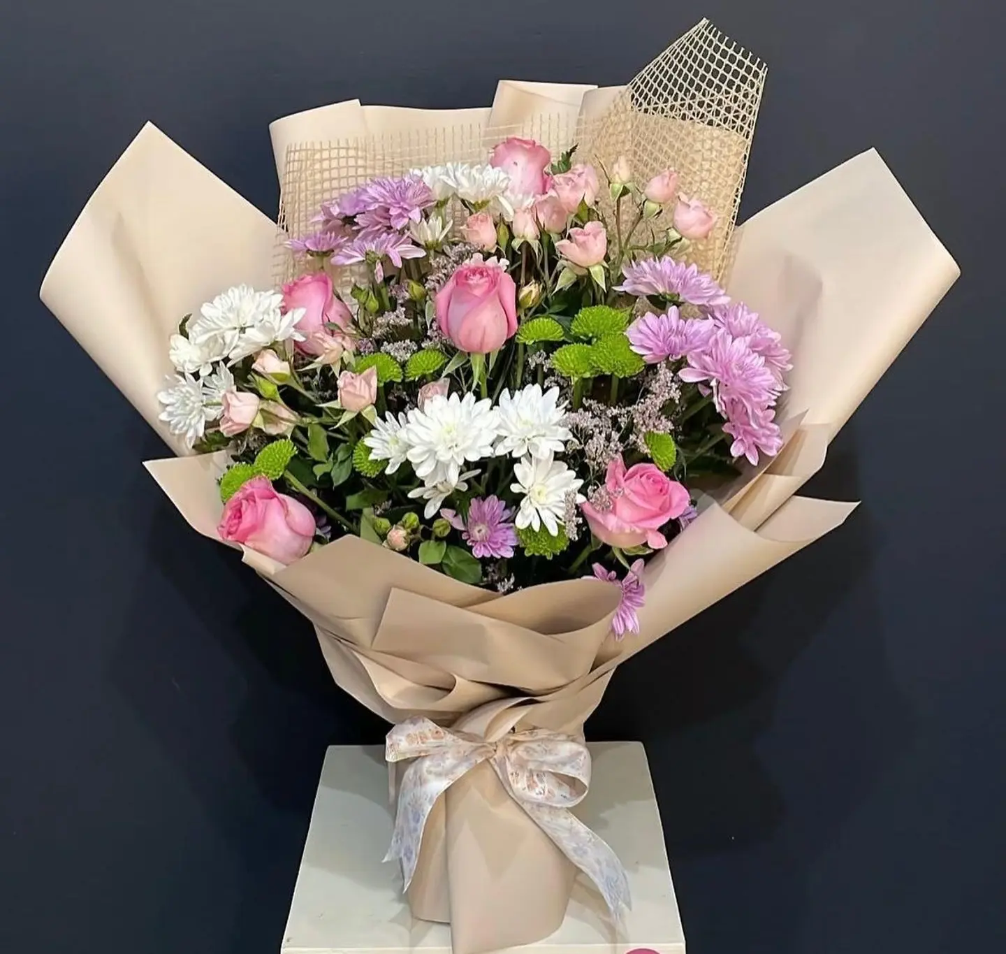 Pink Chrysanthemum & Rose Bouquet